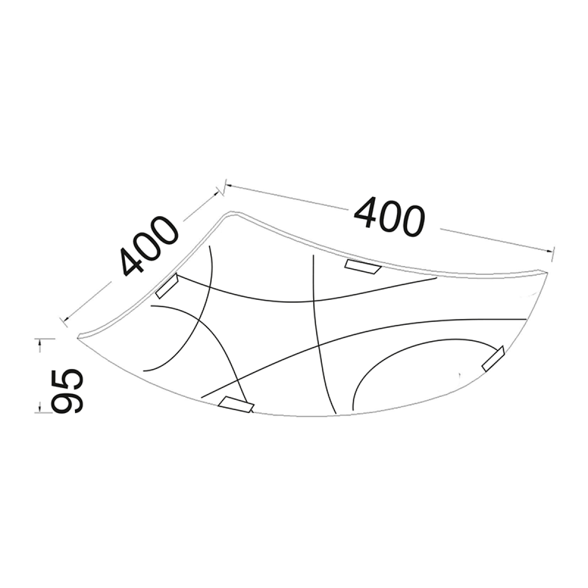 ACA ΠΛΑΦΟΝΙΕΡΑ ΤΕΤΡΑΓΩΝΗ ΣΧΕΔΙΑ Φ40CM 3XE27 LOCRIS - Image 2