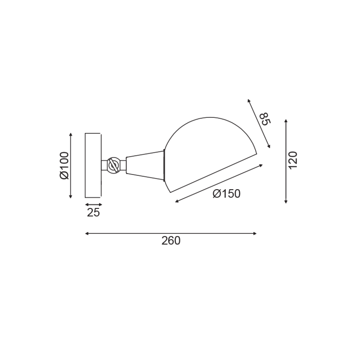 ACA ΕΠΙΤΟΙΧΟ Φ/Σ 1ΧΕ14 ΜΑΥΡΟ ΜΕΤΑΛΛΙΚΟ 26Χ15Χ12CM CLOTHO - Image 2