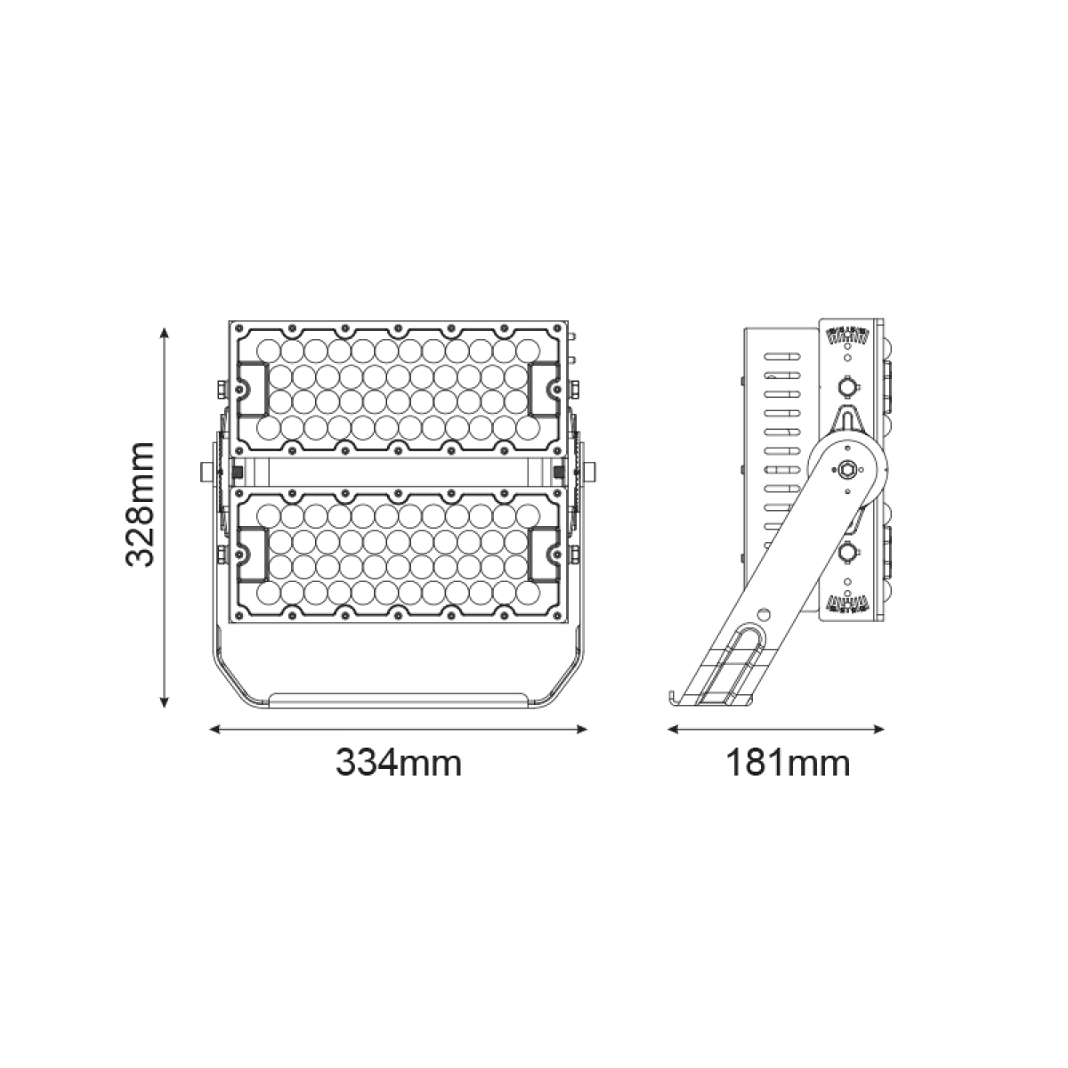 ACA LED HIGH POWER FLOOD LUMINAIRE 240W, 37200LM, 5000K, 60°, 230V AC , IP66, IK10 - Image 2