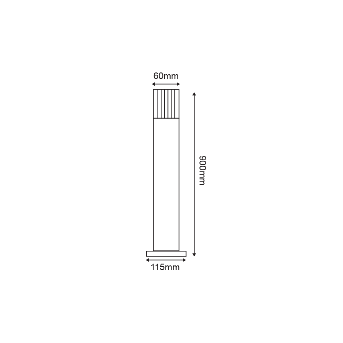 ACA  POLE 90CM CLEAR 2W LED 3000K 230V GREY - Image 2