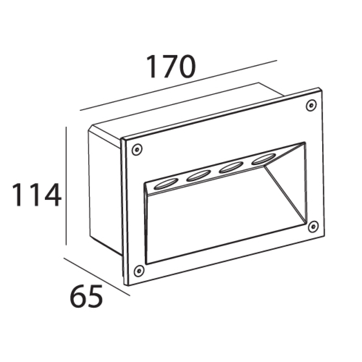 ACA  DOWN 4X1W P.LED IP65 - Image 2