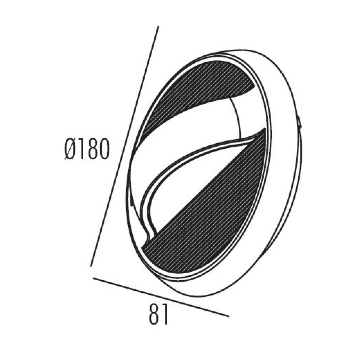 ACA  ΑΠΛΙΚΑ 2 ΔΕΣΜΕΣ 1Χ6W ΘΕΡΜΟ IP54 Φ180X81 ΜΜ - Image 2