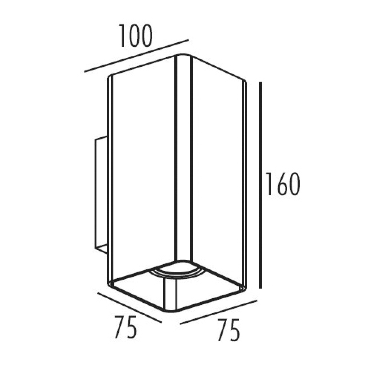 ACA  LED ΑΠΛ.ΤΟΙΧ 230V 2X7W 677Lm 3000K 36,5° EXTRUS UPDOWN ΣΤΡΟΓ - Image 2