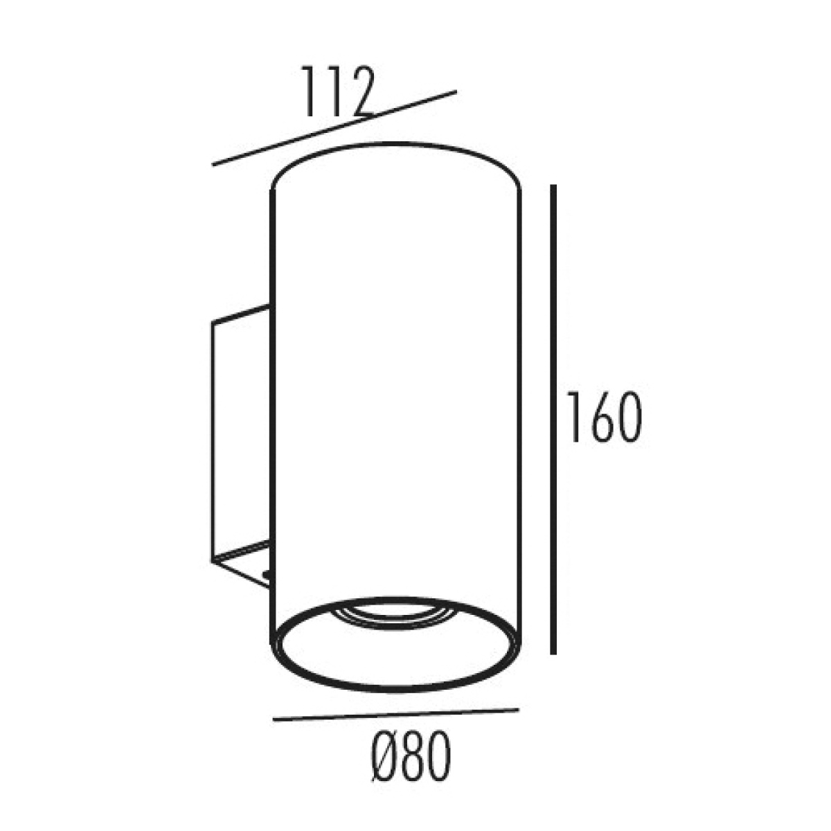 ACA  LED ΑΠΛ.ΤΟΙΧ 230V 2X7W 677Lm 3000K 36,5°EXTRUS UPDOWN ΤΕΤΡΑΓ - Image 2