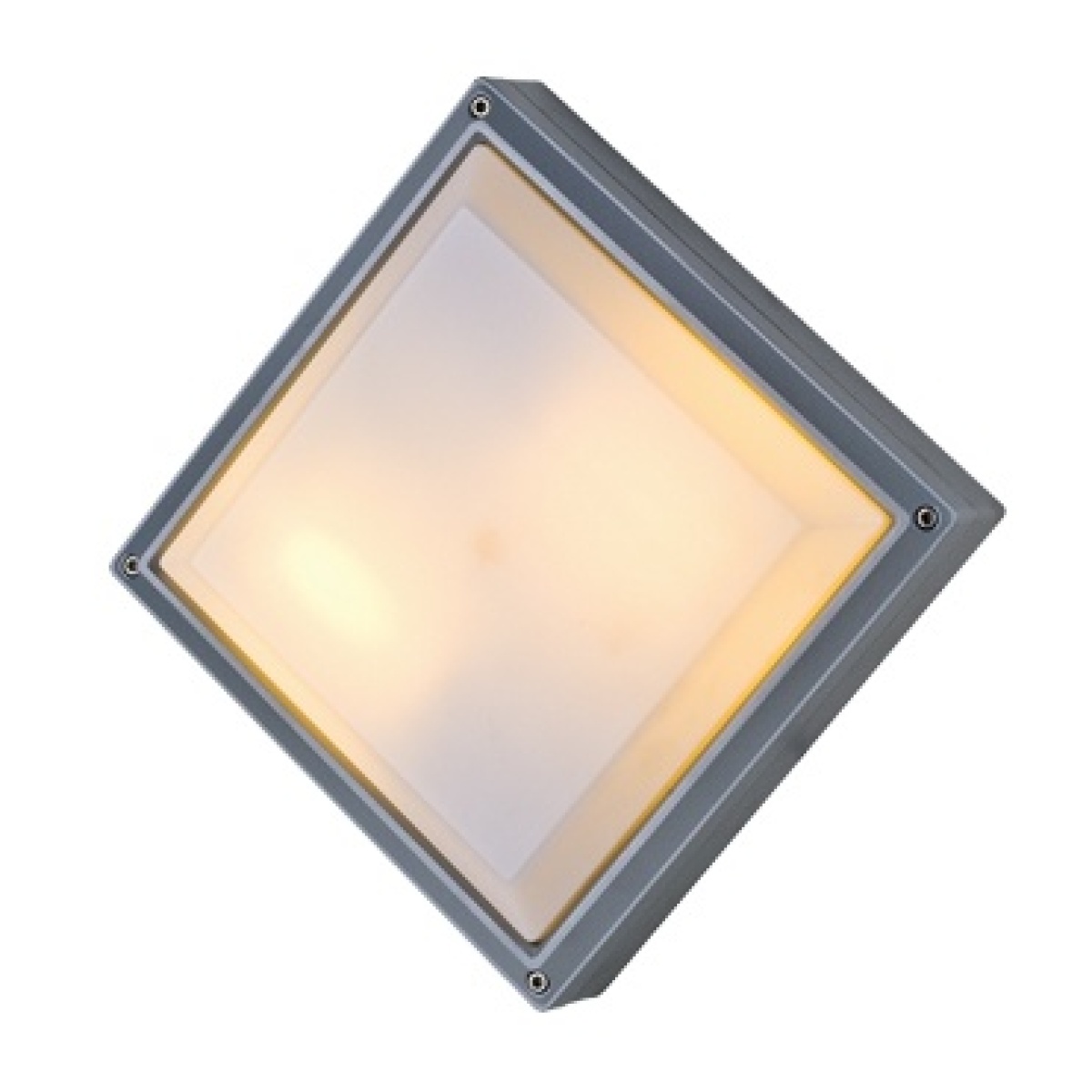 ACA ΠΛΑΦΟΝΙΕΡΑ ΤΕΤΡΑΓΩΝΗ ΓΚΡΙ ΟΠΑΛ PC E27 2X18W IP54