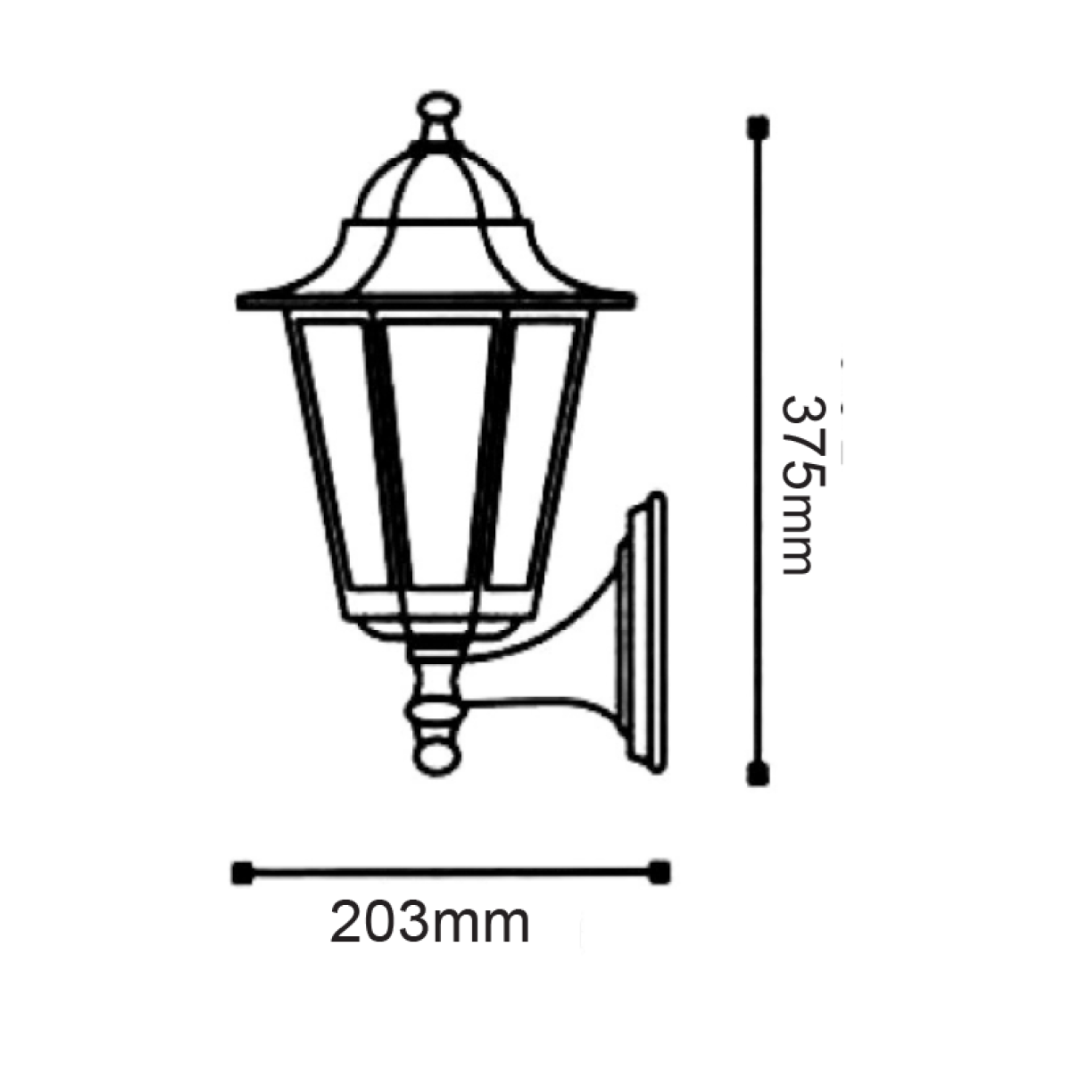 ACA ΦΑΝΑΡΙ ΤΟΙΧΟΥ ΧΡΥΣΟ ΜΑΥΡΟ ΙΡ44 Ε27 60W ΠΑΝΩ - Image 2