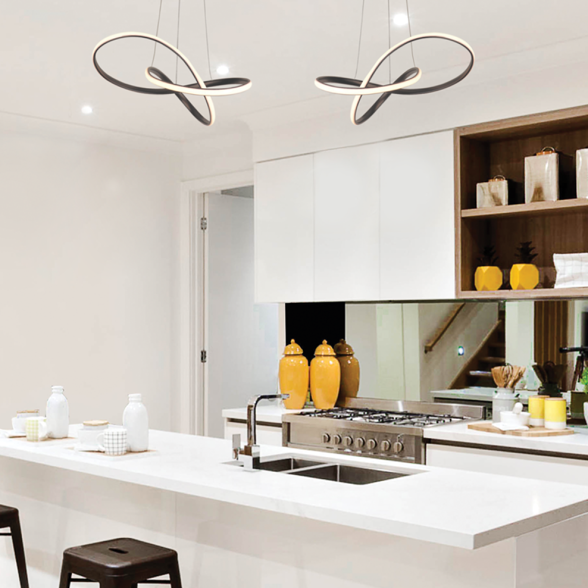 ACA ΚΡΕΜΑΣΤΟ Φ/Σ LED 48W 3000K 2880LM ΜΑΥΡΟ ΑΛΟΥΜΙΝΙΟ 48Χ44XΗ120CM GORDIUS - Image 2