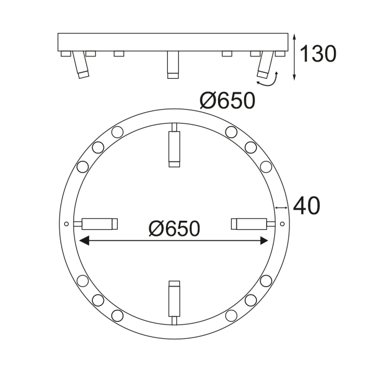 ACA ΟΡΟΦΗΣ Φ/Σ LED 48W COB ΛΕΥΚΟ ΑΛΟΥΜΙΝΙΟ 3000K 4320LM D65ΧΗ6,5CM MAGNETO - Image 2