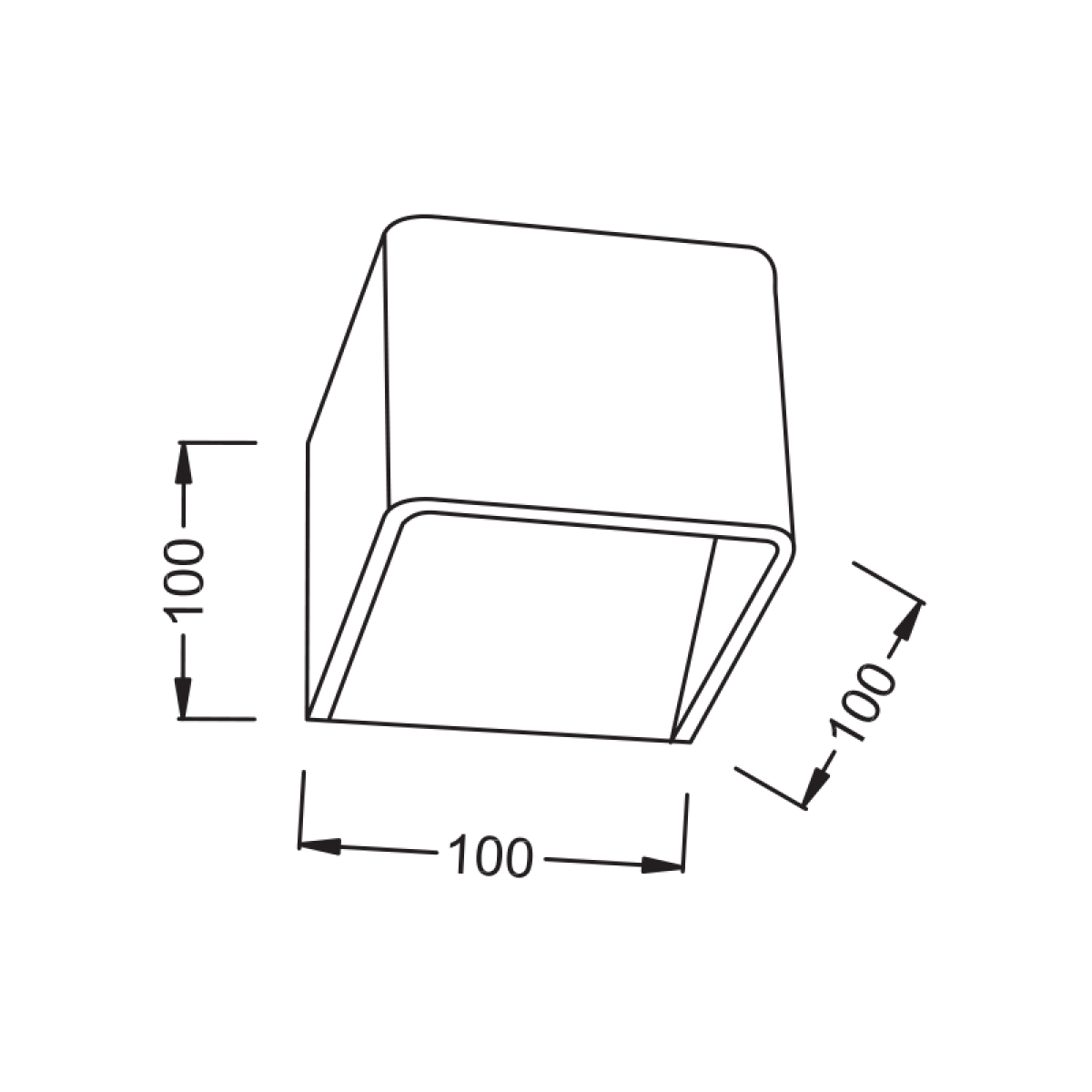 ACA ΕΠΙΤΟΙΧΙΟ Φ/Σ LED ΜΑΥΡΟ UP-DOWN CUBE 1X3W 230V 3000K 30000hr NEPHELE - Image 2