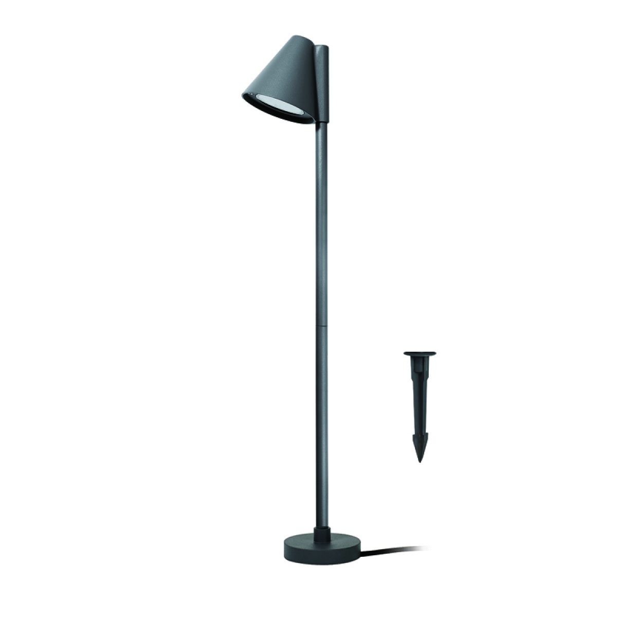 ACA GU10 POST LUMINAIRE 230V AC DARK GREY IP65 MAX.20W WITH SPIKE AND BASE