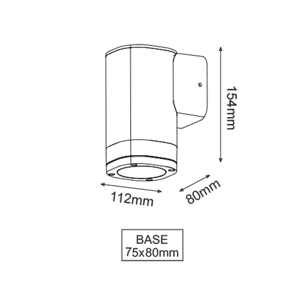 ACA GU10 WALL LUMINAIRE 230V AC DARK GREY IP54 MAX.35W - Image 2