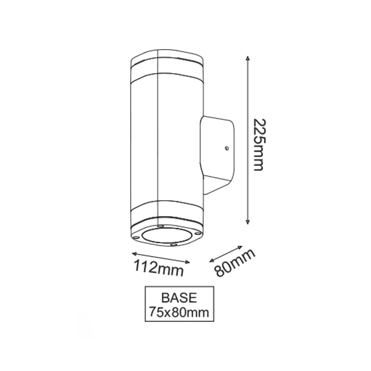 ACA GU10 WALL LUMINAIRE 230V AC DARK GREY IP54 MAX.2X35W - Image 2