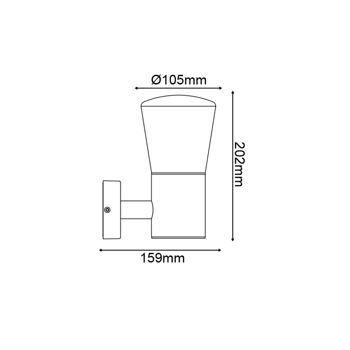 ACA E27 WALL LUMINAIRE 230V AC DARK GREY IP54 MAX.40W - Image 2