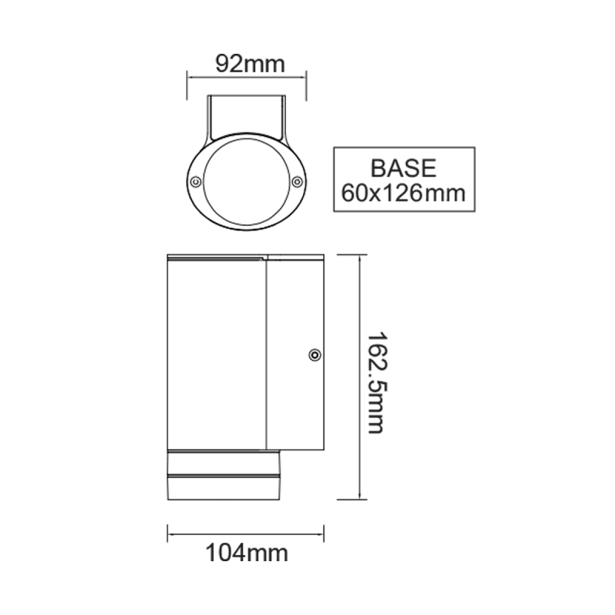 ACA GU10 WALL LUMINAIRE 230V AC DARK GREY IP54 MAX.35W - Image 2