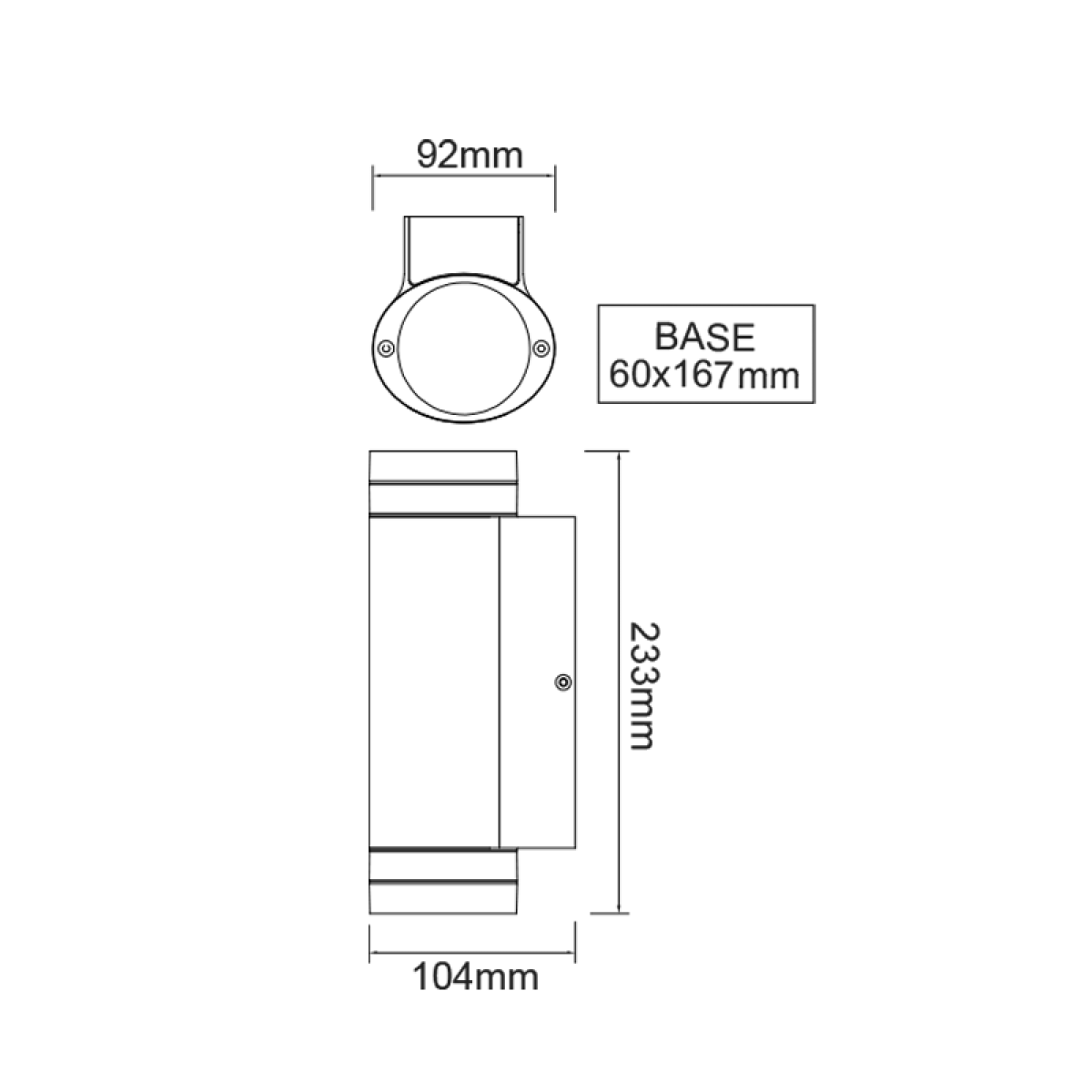 ACA GU10 WALL LUMINAIRE 230V AC DARK GREY IP54 MAX.2X35W - Image 2