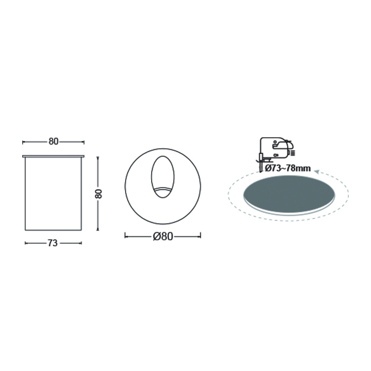 ACA LED HP WALL RECESSED LUMINAIRE 3W 58LM 230VAC 4.000K DARK GREY CRI80 IP65 30.000HRS(INSTAL BOX INC) - Image 2