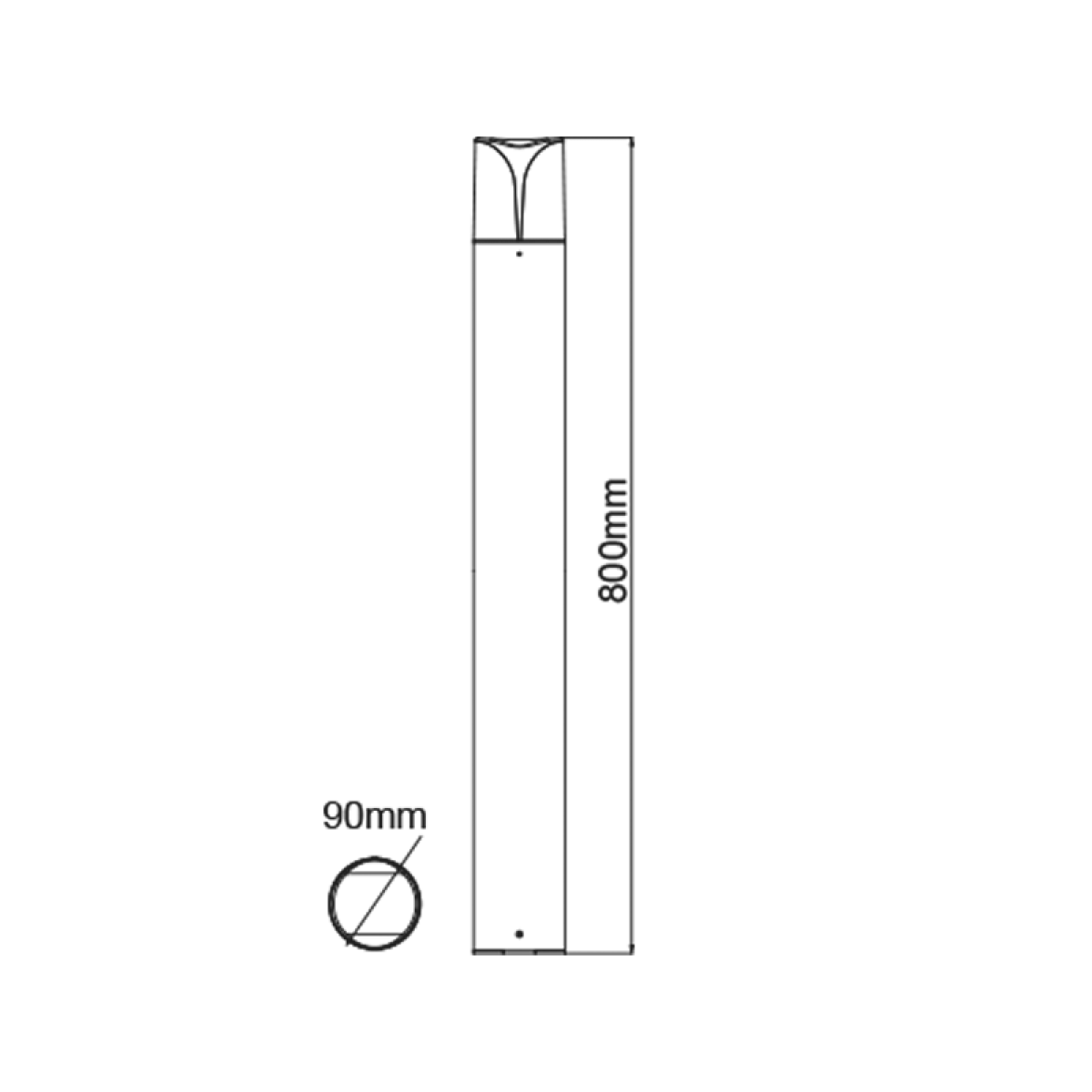 ACA E27 POST LUMINAIRE 230V AC DARK GREY IP54 MAX.23W - Image 2