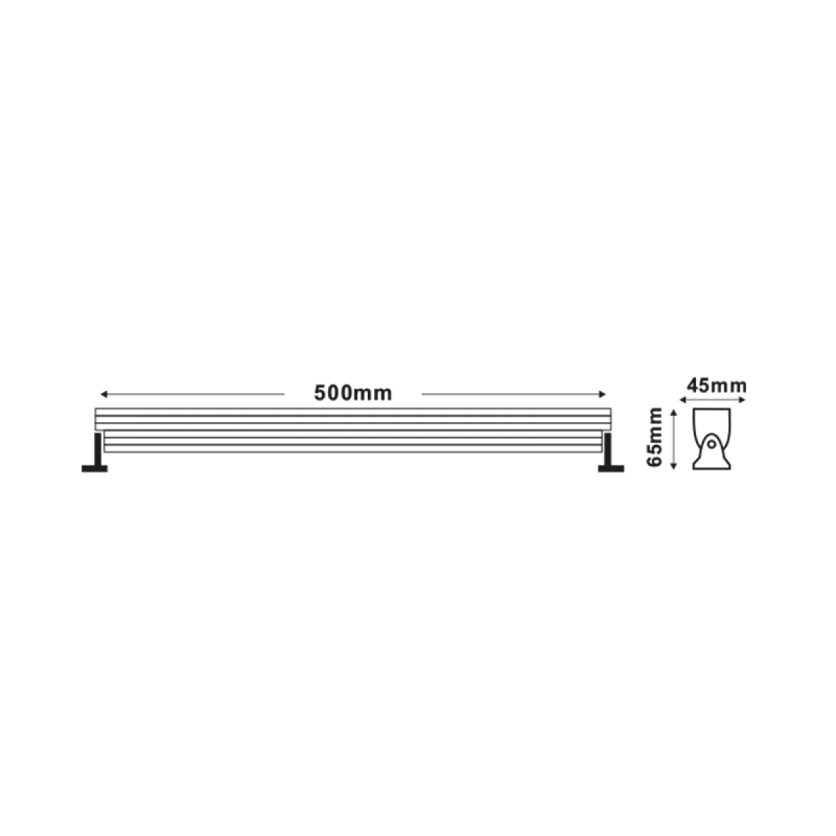 ACA WALL WASHER CREE LED 13W 6000K 1.100Lm 30˚ 230V 0,5m IP65 - Image 2