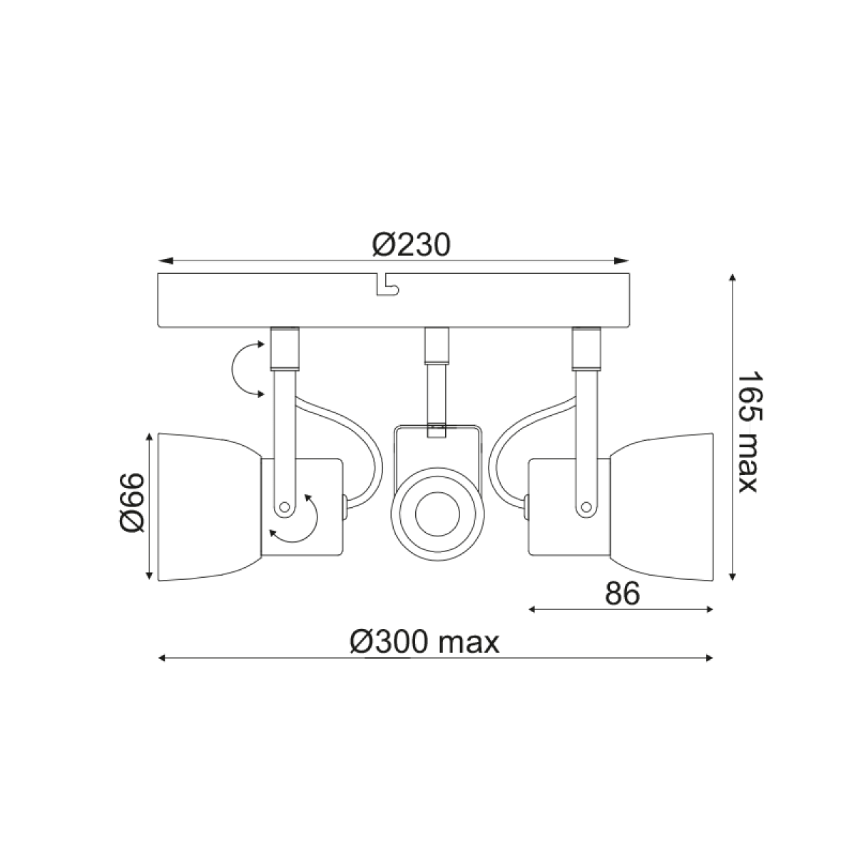 ACA ΕΠΙΤΟΙΧΟ Φ/Σ 3ΧGU10 ΤΣΙΜΕΝΤΟ+ΜΕΤΑΛΛΟ Φ23ΧΗ16,5CM PEPPER - Image 2