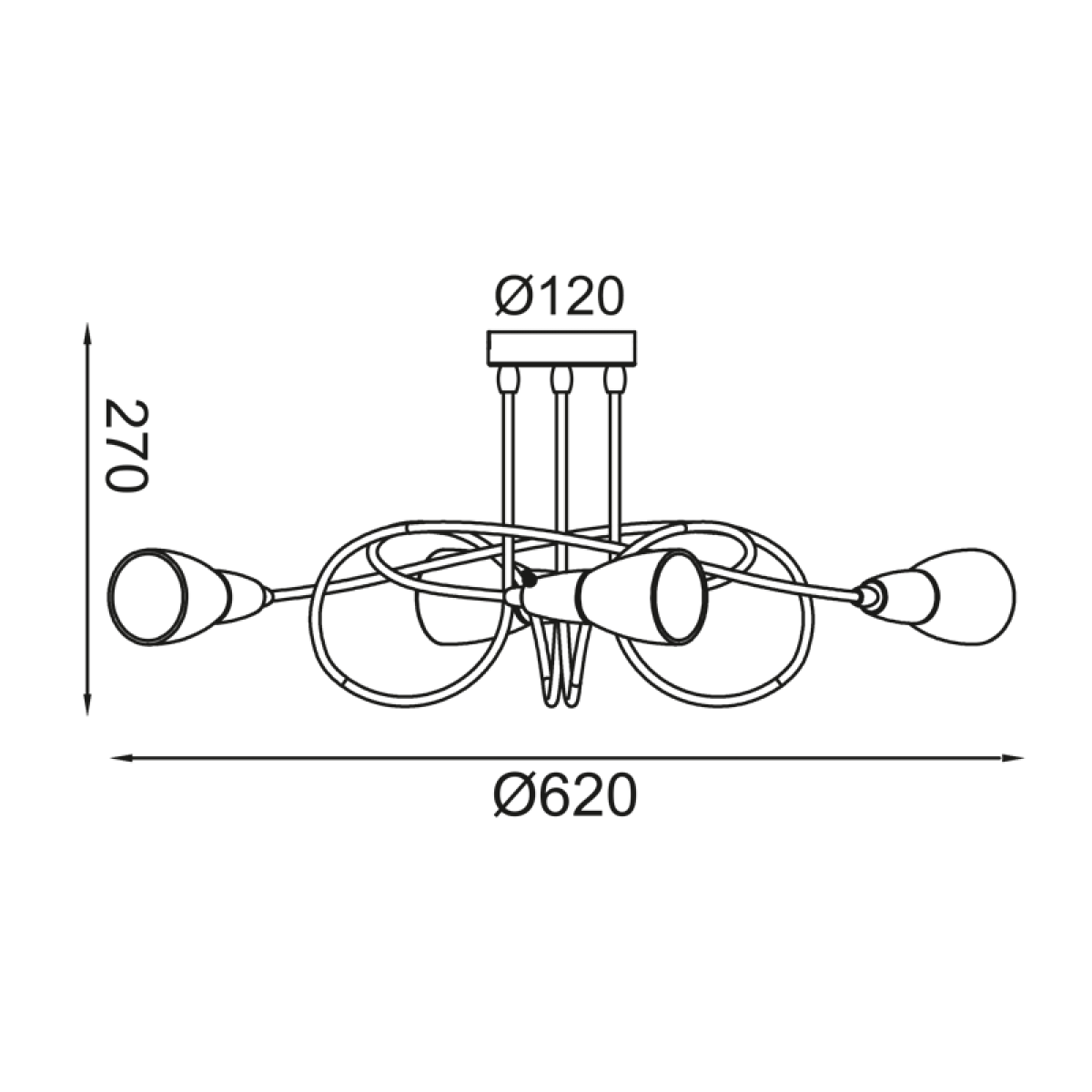 ACA ΣΠΟΤ ΙΙΙΙ ΓΥΑΛΙ ΜΠΡΟΝΖΕ 4Χ40W E14 KAMET - Image 2