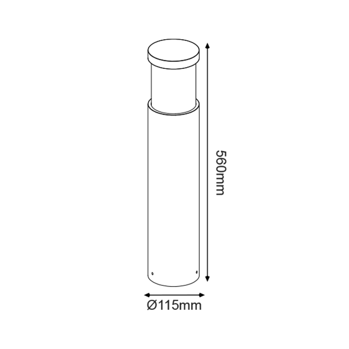 ACA ΦΩΤΙΣΤΙΚΟ ΚΗΠΟΥ 560MM IP65 Ε27 Max.7W ΛΕΥΚΟ ΤΣΙΜΕΝΤΟ & PC ΚΑΛΥΜΜΑ - Image 2