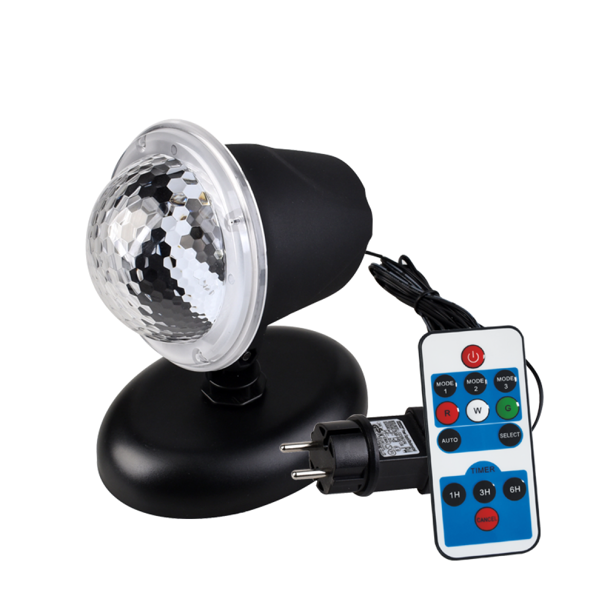 ACA CHRISTMAS 6W LED PROJECTOR WITH 3 PATTERNS, IR REMOTE, BASE & 3M CABLE