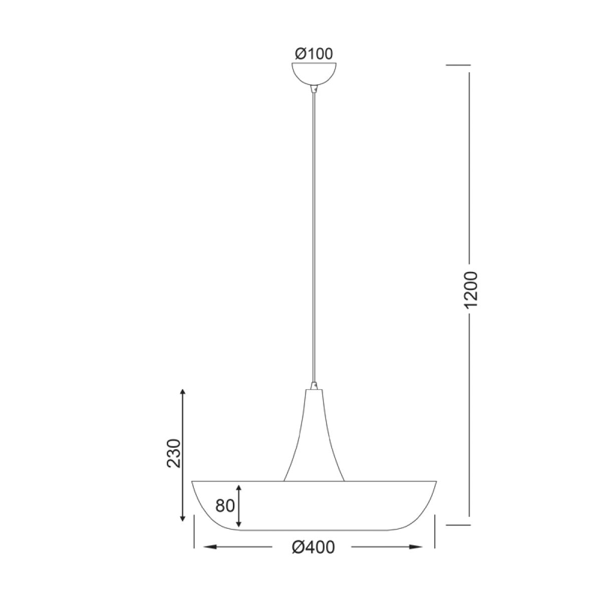 ACA ΚΡΕΜΑΣΤΟ Φ/Σ 1ΧΕ27 ΜΕΤΑΛΛΙΚΟ ΛΕΥΚΟ Φ40ΧΗ120CM SOBRERO - Image 2