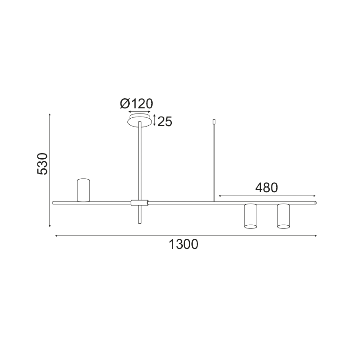 ACA ΟΡΟΦΗΣ Φ/Σ 3ΧGU10 ΧΡΥΣΟ ΜΕΤΑΛΛΙΚΟ 130Χ12ΧΗ53CM ARISTO - Image 2