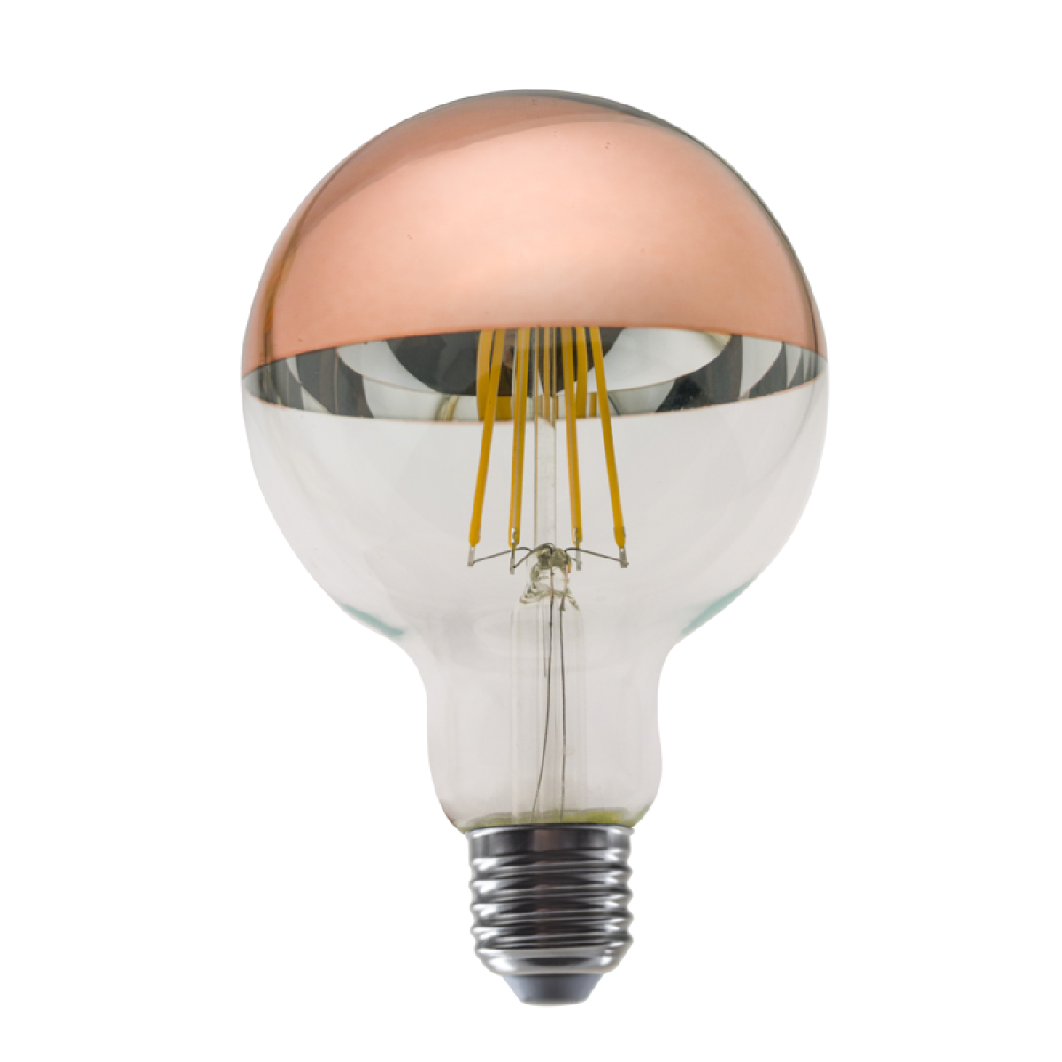 ACA LED FILAMENT E27 DIM G95 ROSE GOLD 8W 2700K 230V AC 900LM RA80