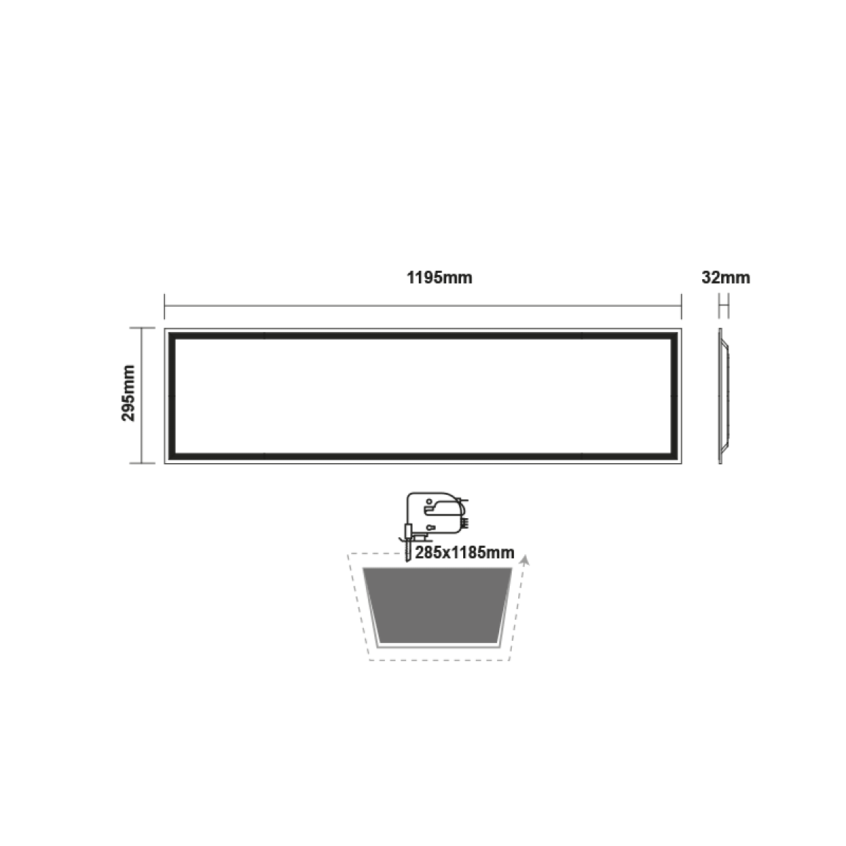 ACA LED PANEL 40W 295X1195X32mm 3000K 4400Lm 230V AC Ra80 50.000Hrs - Image 2