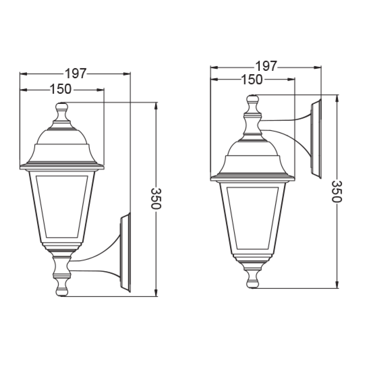ACA 4S PLASTIC WALL GARDEN RUST LUMINAIRE E27 IP44 - Image 2
