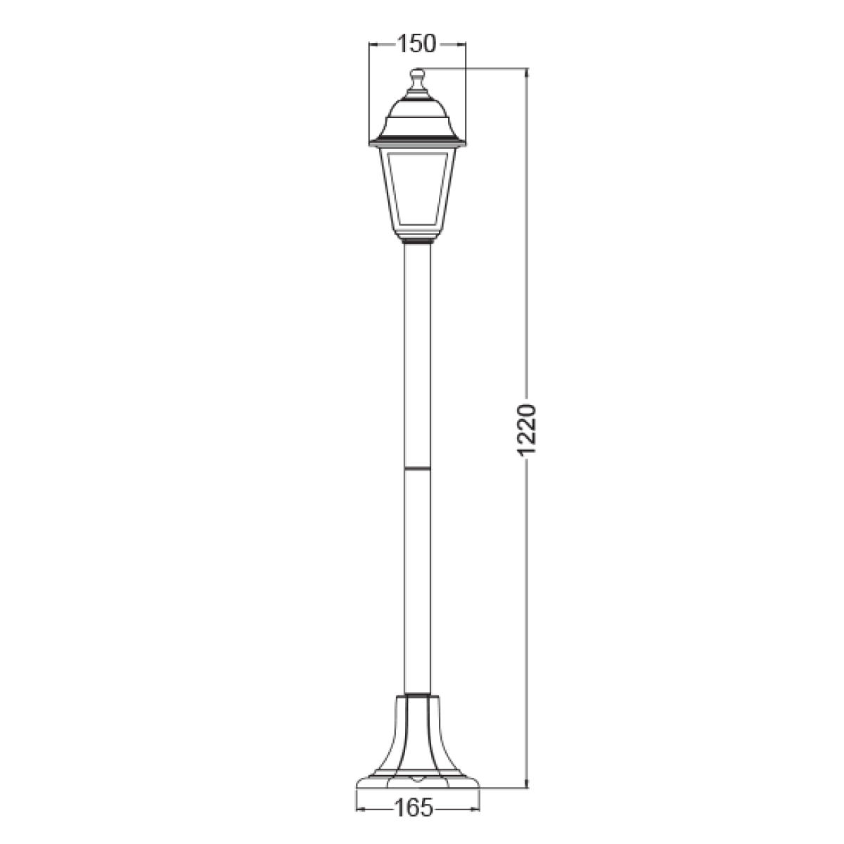 ACA 4S PLASTIC FLOOR GARDEN RUST LUMINAIRE 100CM E27 IP44 - Image 2