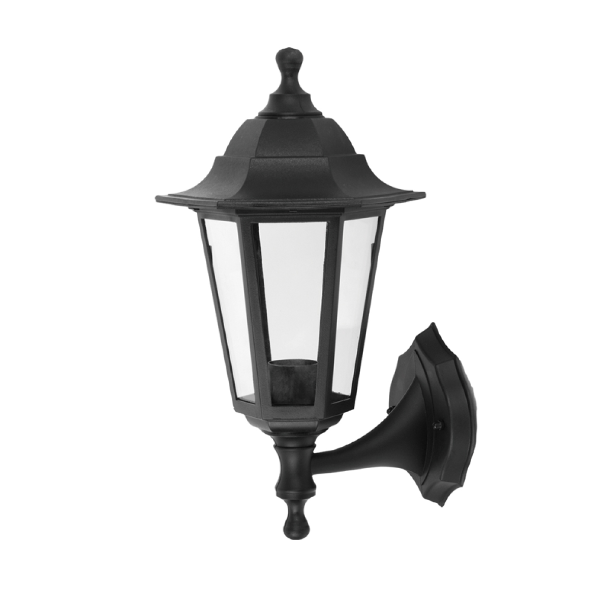 ACA 6S PLASTIC WALL GARDEN BLACK LUMINAIRE E27 IP44
