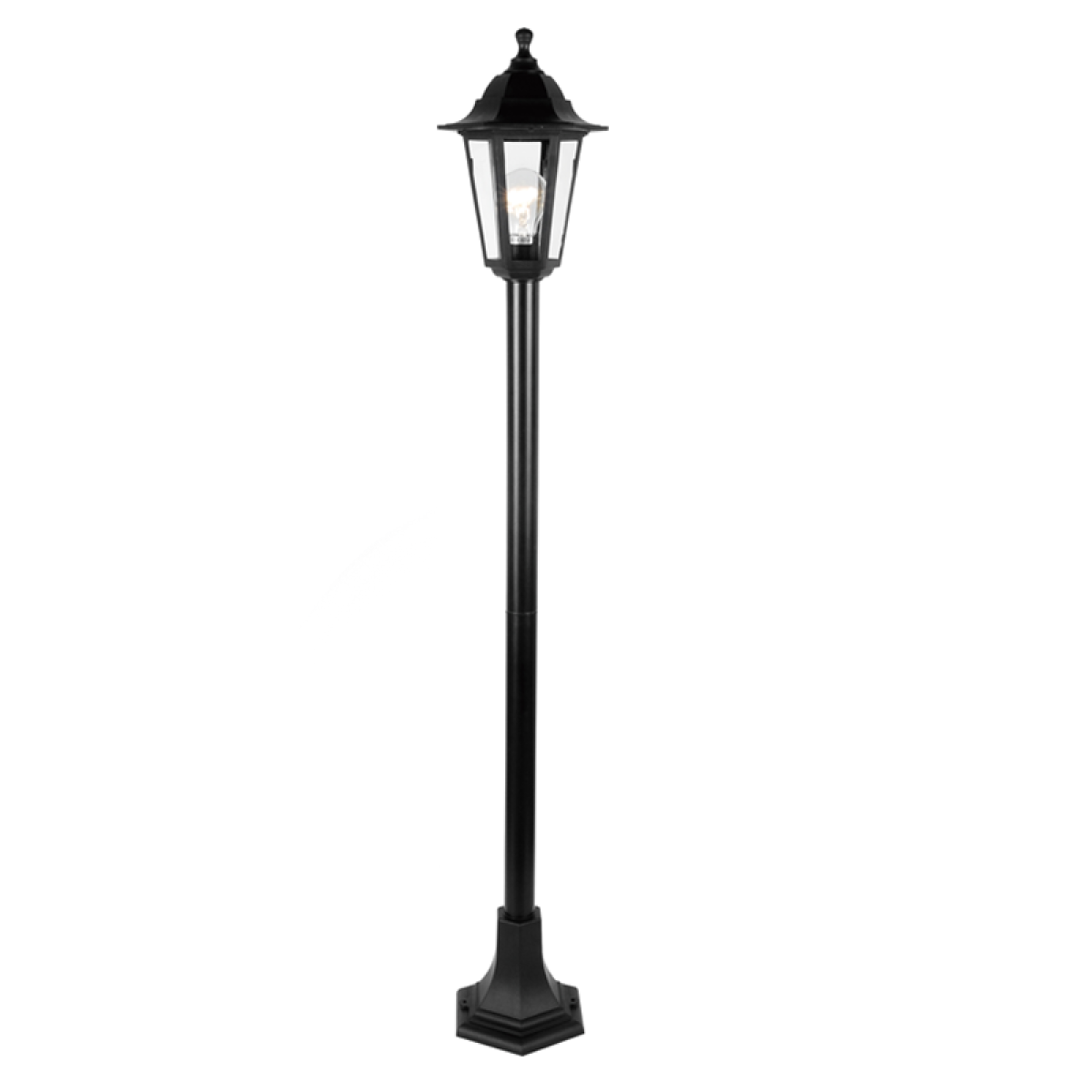 ACA 6S PLASTIC FLOOR GARDEN BLACK LUMINAIRE 100CM E27 IP44