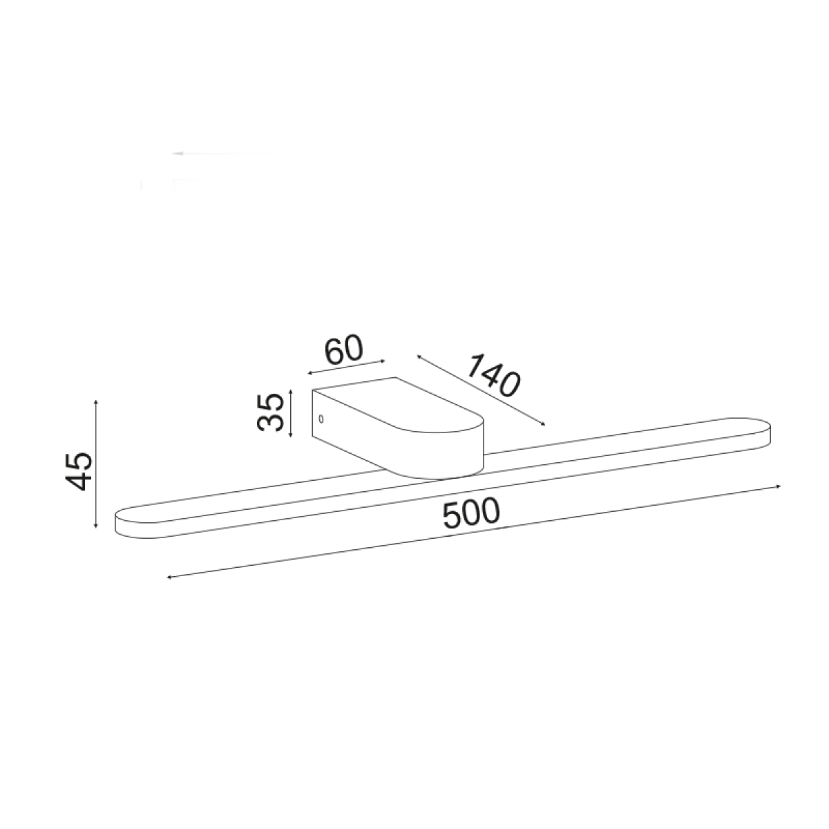 ACA ΕΠΙΤΟΙΧΟ Φ/Σ LED 16W 3000K 1040LM ΜΑΥΡΟ ΜΕΤ/ΚΟ IP44 50Χ12Χ4CM PHOEBE - Image 2
