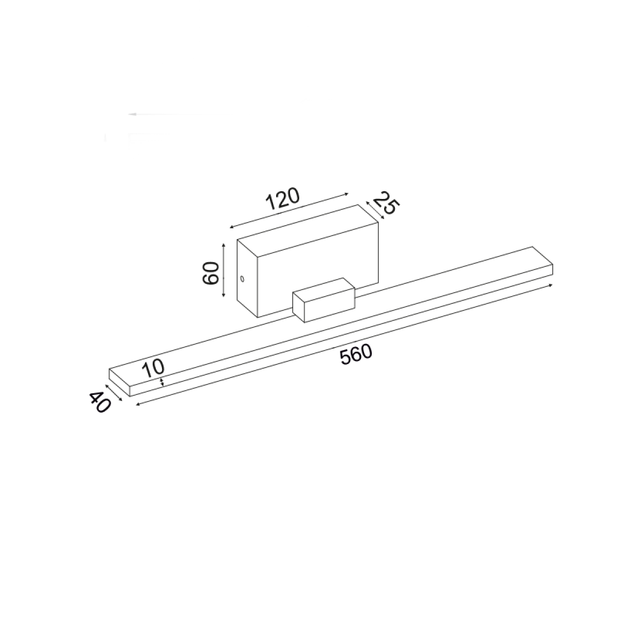 ACA ΕΠΙΤΟΙΧΟ Φ/Σ LED 16W 3000K 1040LM ΜΑΥΡΟ ΜΕΤ/ΚΟ IP44 56X7X7CM CHLOE - Image 2