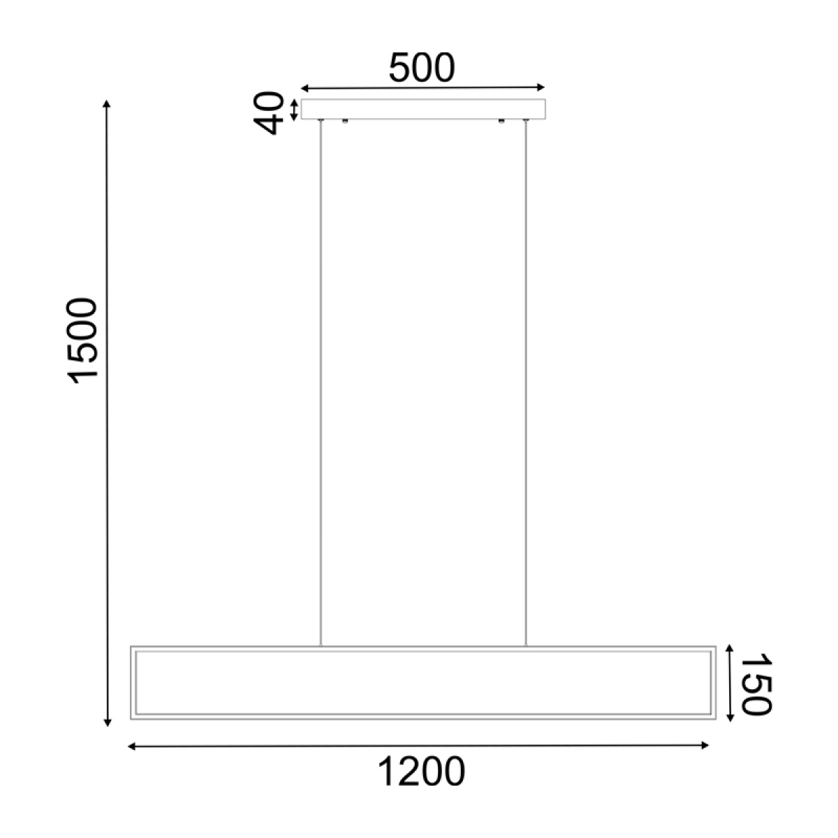 ACA ΚΡΕΜΑΣΤΟ Φ/Σ LED 32W 3000K 2600LM AELIA ΜΑΥΡΟ ΜΕΤ/ΚΟ IP20 120X6XH150CM - Image 2