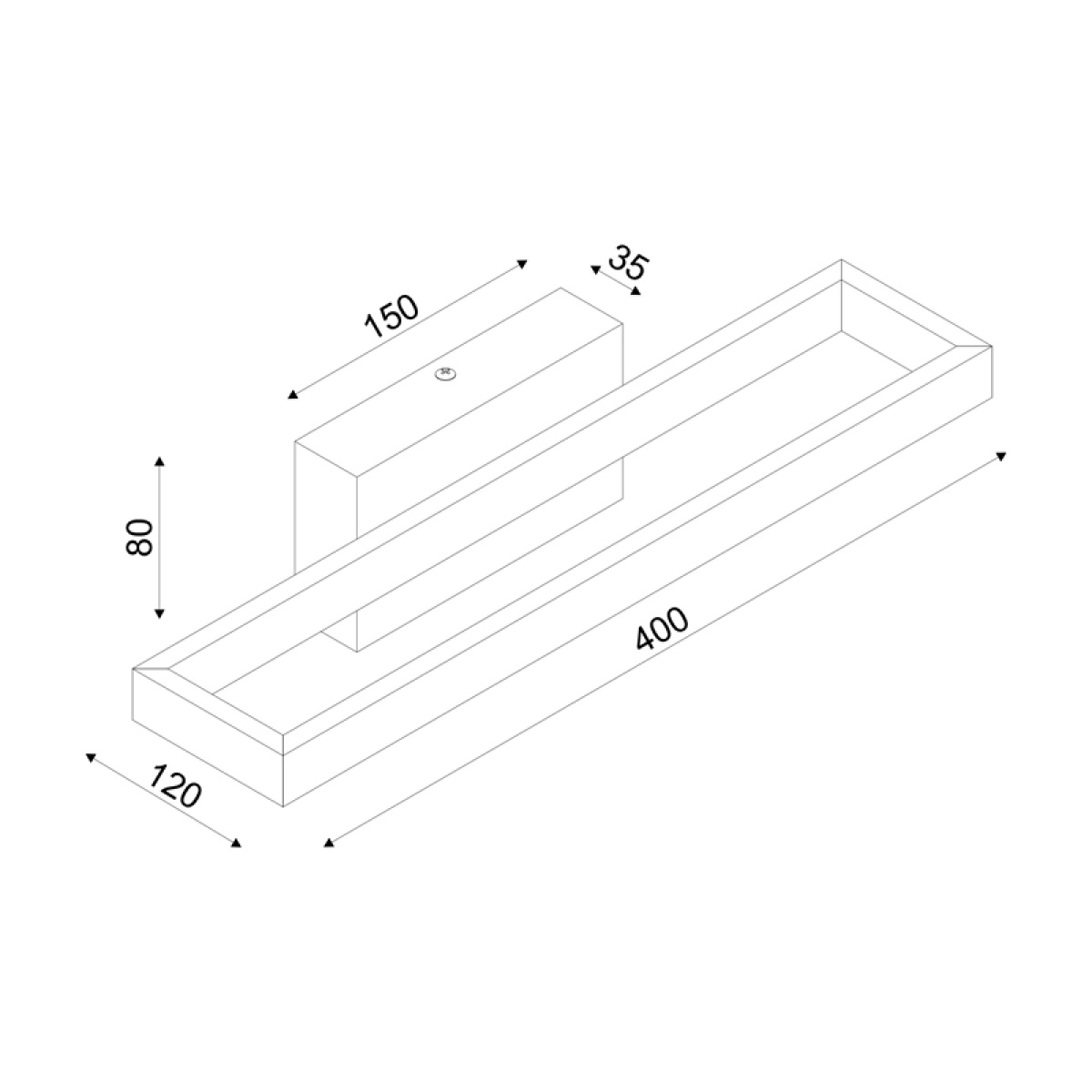 ACA ΕΠΙΤΟΙΧΟ Φ/Σ LED 12W 3000K 780LM AELIA ΜΑΥΡΟ ΜΕΤ/ΚΟ IP20 40X12X8CM - Image 2