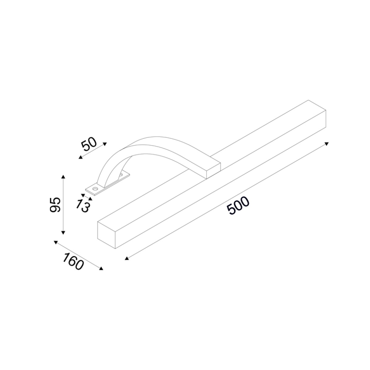 ACA Φ/Σ ΕΠΙΠΛΟΥ LED 8W 3000K 520LM VIDE ΧΡΩΜΙΟ ΜΕΤ/ΚΟ IP44 50X16X9,5CM - Image 2