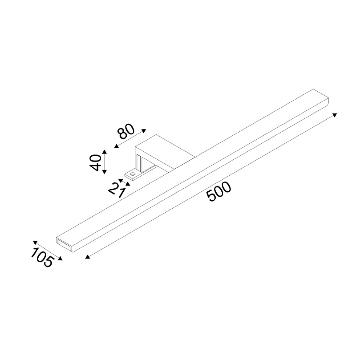ACA Φ/Σ ΕΠΙΠΛΟΥ LED 8W 3000K 520LM VOIR ΧΡΩΜΙΟ ΜΕΤ/ΚΟ IP44 50X4X10,5CM - Image 3
