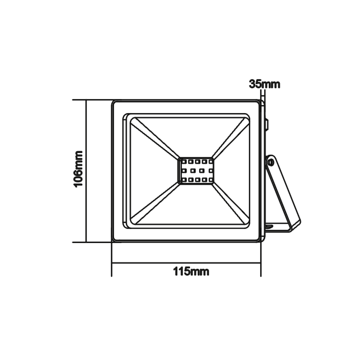 ACA WHITE LED SMD FLOOD LUMINAIRE IP66 10W 3000K 800Lm 12-24V DC RA80 - Image 2
