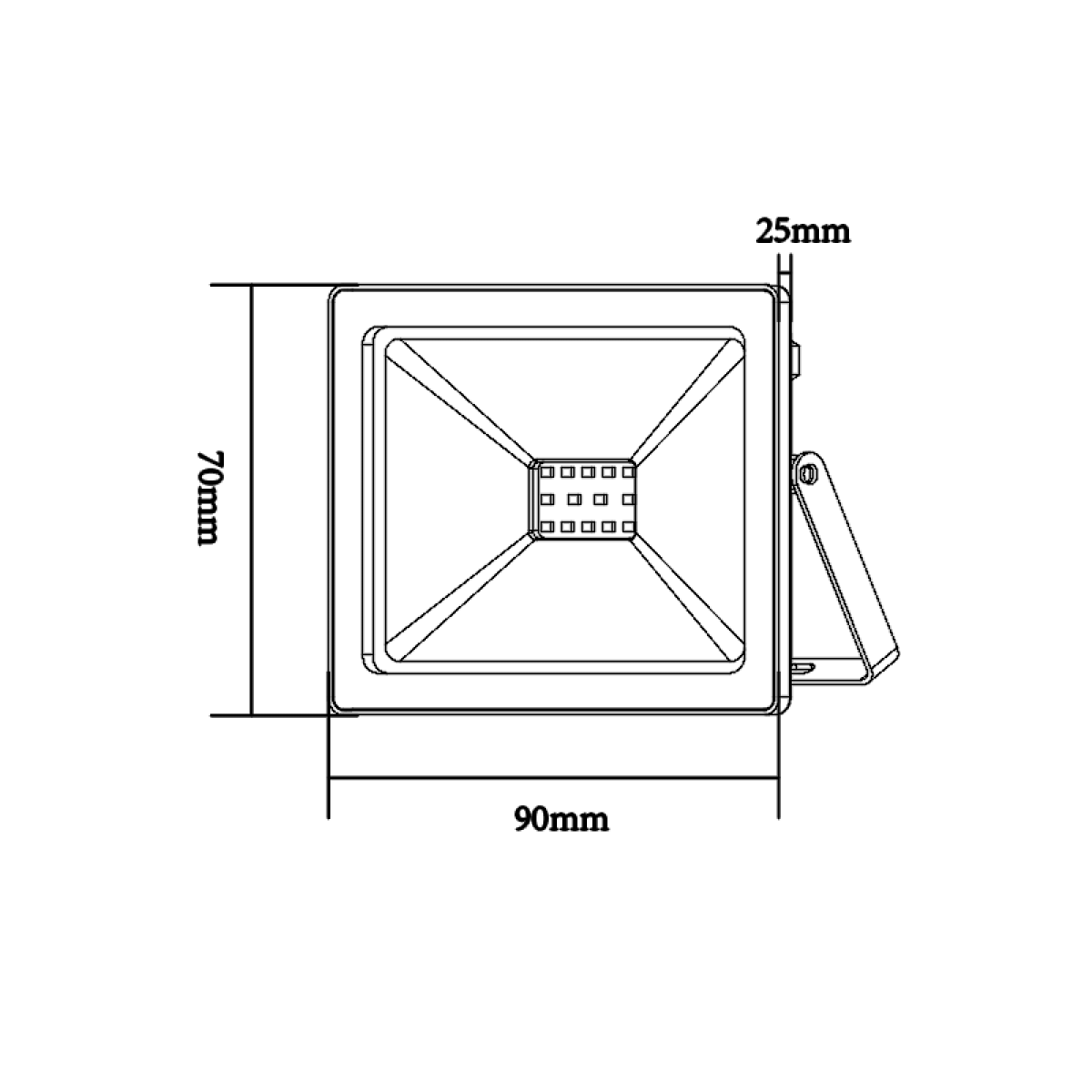 ACA WHITE LED SMD FLOOD LUMINAIRE IP66 10W 3000K 800Lm 230V RA80 - Image 2