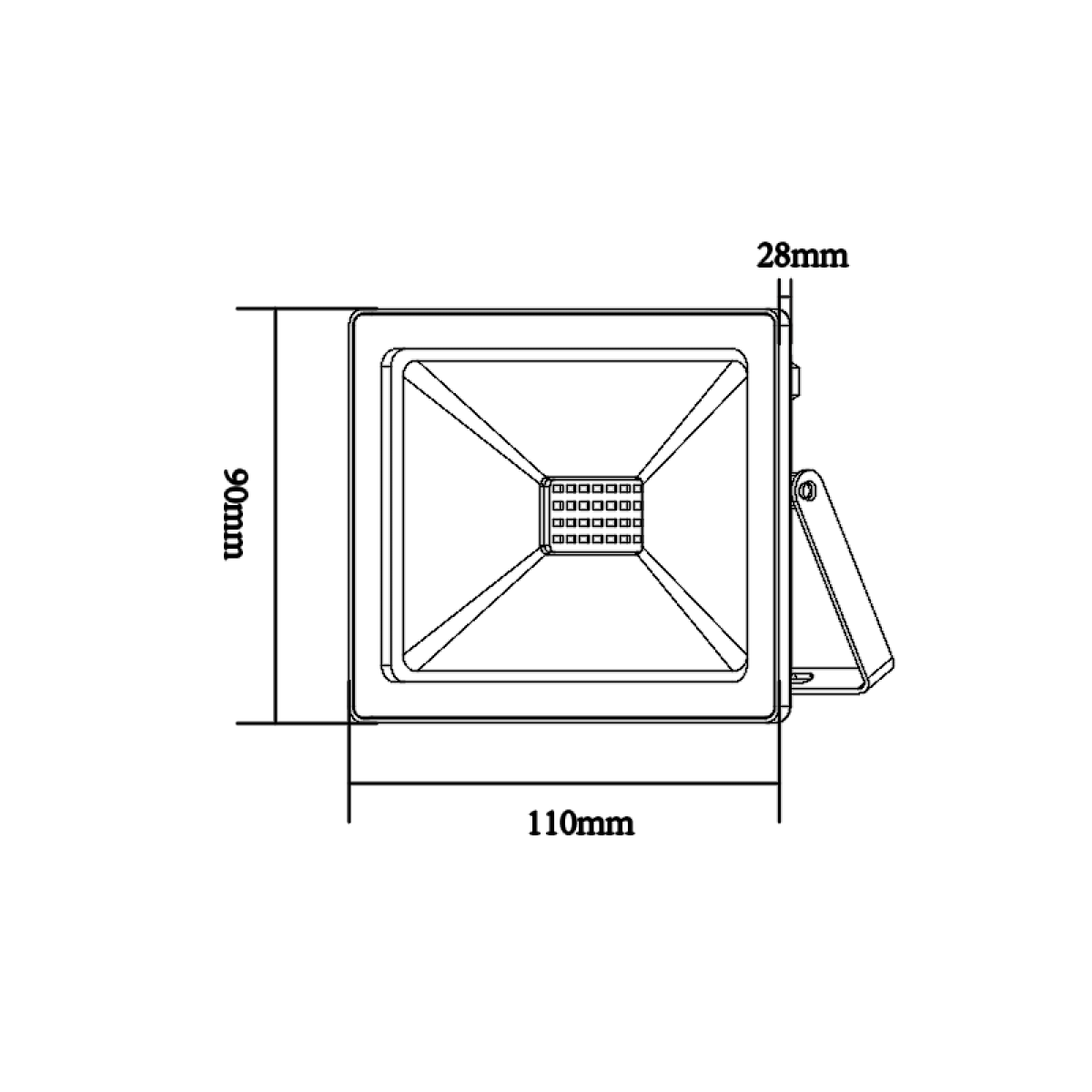 ACA WHITE LED SMD FLOOD LUMINAIRE IP66 20W 4000K 1700Lm 230V RA80 - Image 2