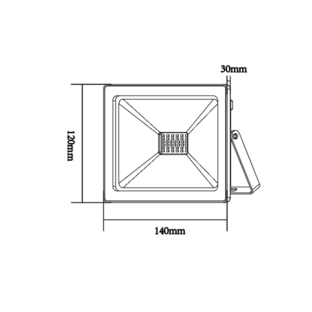 ACA WHITE LED SMD FLOOD LUMINAIRE IP66 30W 6000K 2650Lm 230V RA80 - Image 2