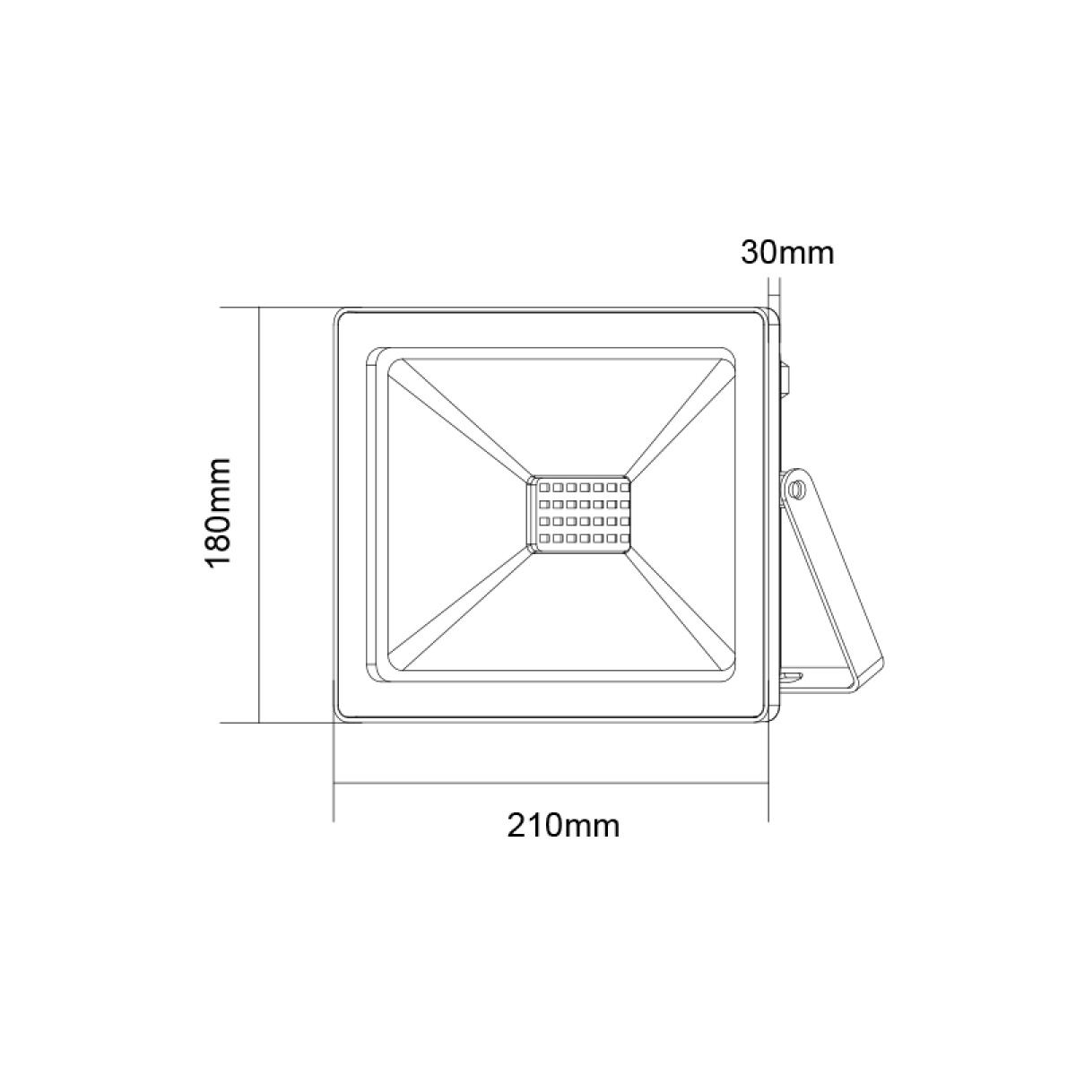 ACA BLACK LED SMD FLOOD LUMINAIRE IP66 70W 4000K 6250Lm 230V RA80 - Image 2
