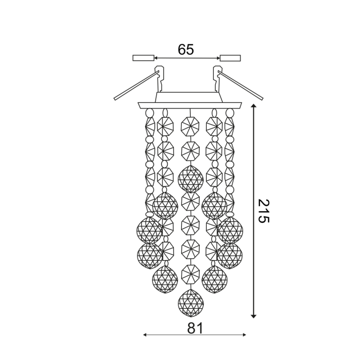 ACA ΣΠΟΤ MR16 ΜΕ ΚΡΥΣΤΑΛΛΑ 230X90mm MORIA - Image 2