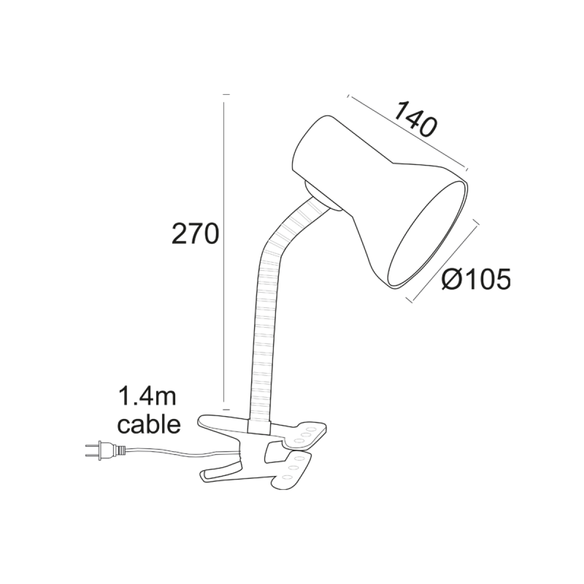 ACA ΠΟΡΤΑΤΙΦ ΤΣΙΜΠΙΔΑ ΜΑΥΡΟ Ε27 1Χ40W H27CM PAVLOVA - Image 2