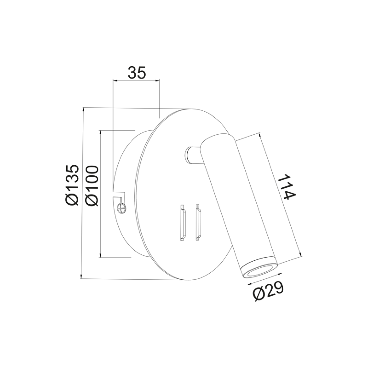 ACA ΕΠΙΤΟΙΧΟ Φ/Σ LED 3+4W 3000K 280LM ΜΑΥΡΟ ΜΕΤΑΛΛΙΚΟ D13,5X7CM ZEUS - Image 3