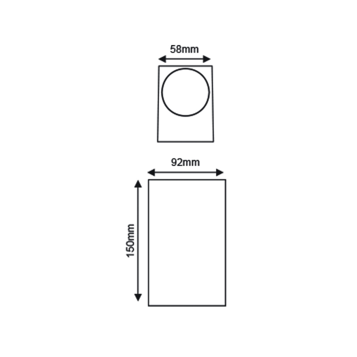 ACA GU10 WALL LUMINAIRE PLASTIC 230V AC DARK GREY IP65 MAX.2X3W LED - Image 2