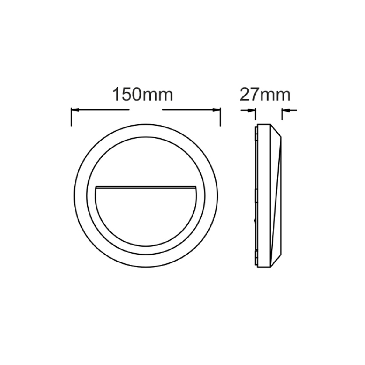 ACA LED WALL ROUND LUMINAIRE GREY 230V AC IP65 1.5W 3000K 100LM RA80 - Image 2
